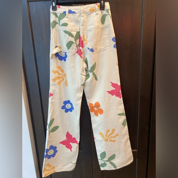 PacSun ultra high rise flare carpenter butterfly floral jeans sz 26 - Picture 7 of 13